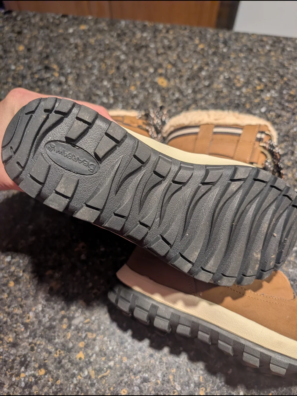 BearPaw Cream Sherpa-Lined Boot Interior